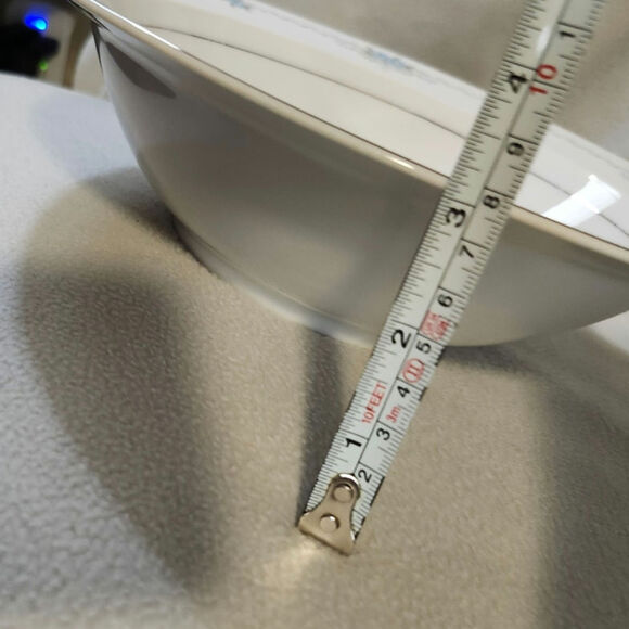 Vintage STYLE HOUSE Fine China CORSAGE 11" Oval Serving Bowl Blue Flowers Silver - Picture 7 of 7